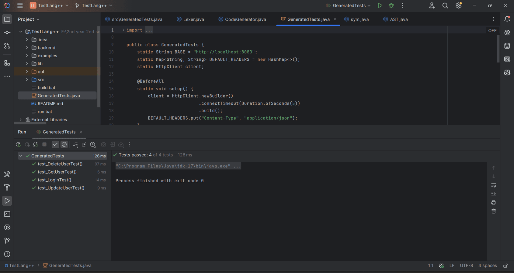 TestLang++